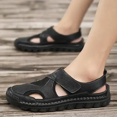 HAND-STITCHING MAN SUMMER FLATS 